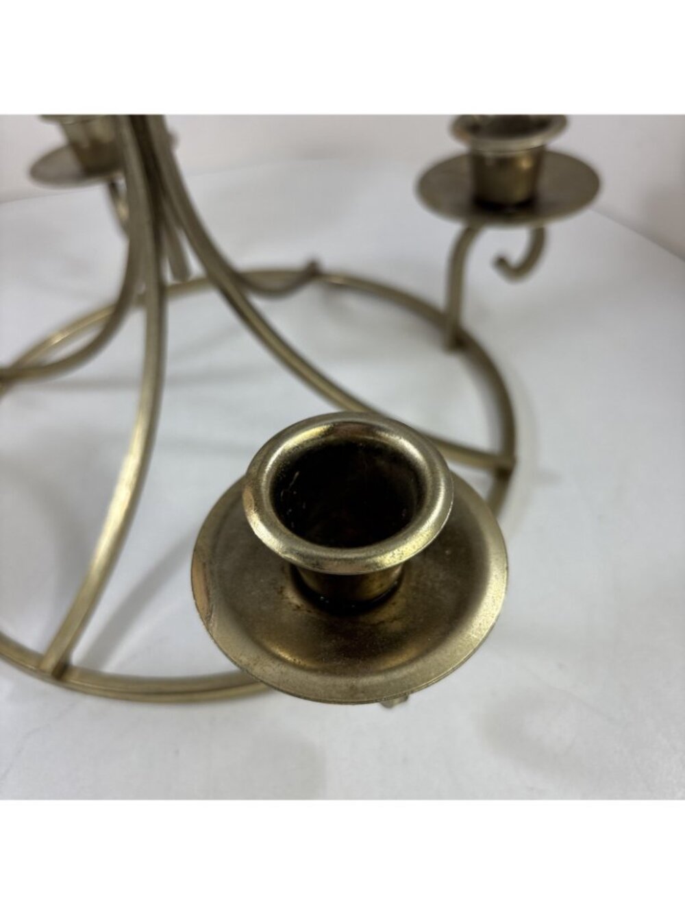 Home Interiors Brass Colored Candleholder Holds 5 Candles Or Stemmed Votives - Picture 2 of 5
